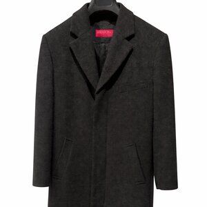Mantoni Italy Men's Black Wool Cashmere Top Coat Size 38R Winter